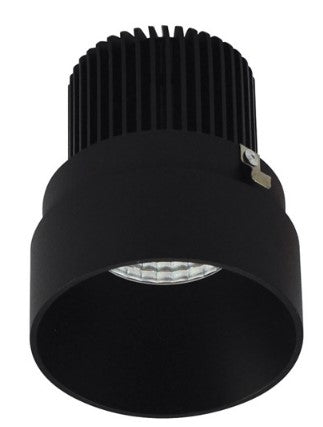 Nora Lighting NIO-2RTLNDC35QBB 2 Inch Iolite LED Round Trimless Downlight, 10-Degree Optic, 850lm / 12W, 3500K, Black Finish