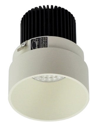 Nora Lighting NIO-2RTLNDC35QWW 2 Inch Iolite LED Round Trimless Downlight, 10-Degree Optic, 850lm / 12W, 3500K, White Finish
