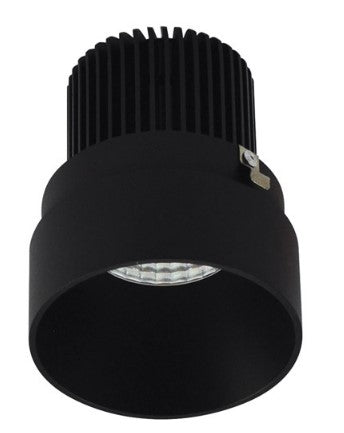 Nora Lighting NIO-2RTLNDC40QBB 2 Inch Iolite LED Round Trimless Downlight, 10-Degree Optic, 850lm / 12W, 4000K, Black Finish