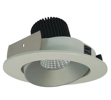 Nora Lighting NIO-4RC27QHW 4 Inch Iolite LED Round Adjustable Cone Reflector, 10-Degree Optic, 850lm / 12W, 2700K, Haze Reflector / White Flange