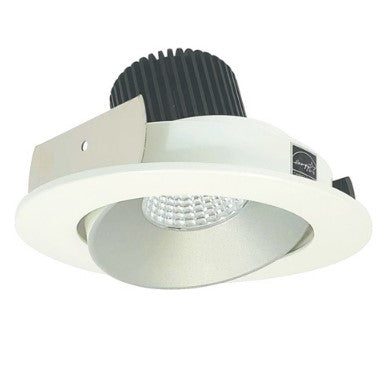 Nora Lighting NIO-4RC27QHZMPW 4 Inch Iolite LED Round Adjustable Cone Reflector, 10-Degree Optic, 850lm / 12W, 2700K, Haze Reflector / Matte Powder White Flange