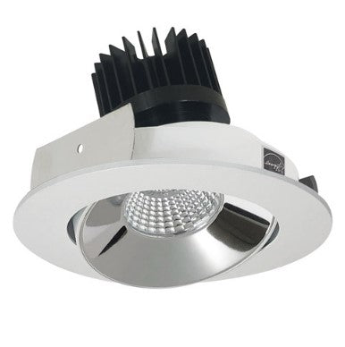 Nora Lighting NIO-4RC27XCMPW/HL 4" Iolite LED Round Adjustable Cone Reflector, 1500lm/2000lm/2500lm (varies by housing), 2700K, Specular Clear Reflector / White Flange