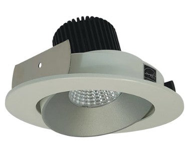 Nora Lighting NIO-4RC30QHW 4 Inch Iolite LED Round Adjustable Cone Reflector, 10-Degree Optic, 850lm / 12W, 3000K, Haze Reflector / White Flange