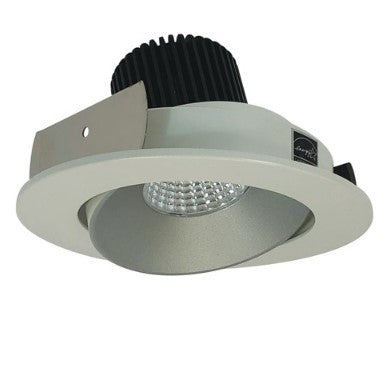 Nora Lighting NIO-4RC35QHW 4 Inch Iolite LED Round Adjustable Cone Reflector, 10-Degree Optic, 850lm / 12W, 3500K, Haze Reflector / White Flange