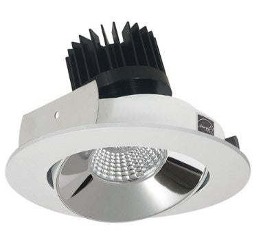 Nora Lighting NIO-4RC35XCMPW/HL 4 Inch Iolite LED Round Adjustable Cone Reflector, 1500lm/2000lm/2500lm (varies by housing), 3500K, Specular Clear Reflector / Matte Powder White Flange