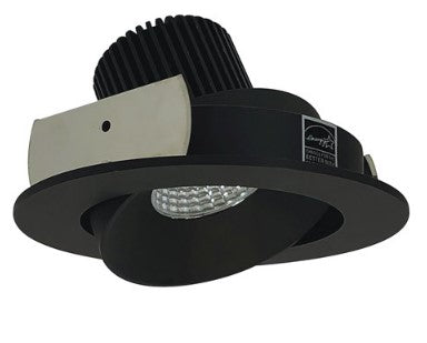 Nora Lighting NIO-4RC40QBB 4 Inch Iolite LED Round Adjustable Cone Reflector, 10-Degree Optic, 850lm / 12W, 4000K, Black Reflector / Black Flange