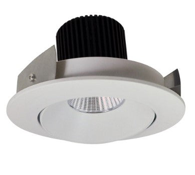 Nora Lighting NIO-4RC40QWW 4 Inch Iolite LED Round Adjustable Cone Reflector, 10-Degree Optic, 850lm / 12W, 4000K, White Reflector / White Flange