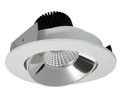 Nora Lighting NIO-4RC40XCMPW/10 4 Inch Iolite LED Round Adjustable Cone Reflector, 1000lm / 14W, 4000K, Specular Clear Reflector / Matte Powder White Flange