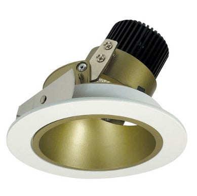 Nora Lighting NIO-4RD27QCHMPW 4 Inch Iolite LED Round Adjustable Deep Reflector, 10-Degree Optic, 850lm / 12W, 2700K, Champagne Haze Reflector / Matte Powder White Flange