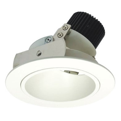 Nora Lighting NIO-4RD27QMPW 4 Inch Iolite LED Round Adjustable Deep Reflector, 10-Degree Optic, 850lm / 12W, 2700K, Matte Powder White Reflector / Matte Powder White Flange