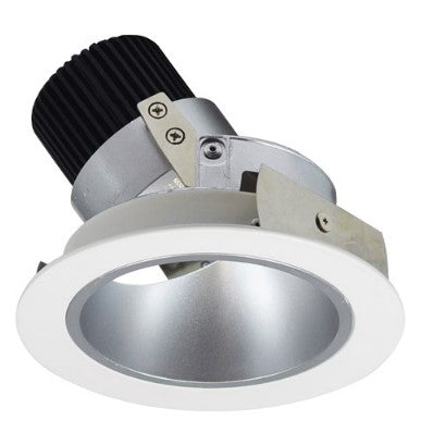 Nora Lighting NIO-4RD30QHZMPW 4 Inch Iolite LED Round Adjustable Deep Reflector, 10-Degree Optic, 850lm / 12W, 3000K, Haze Reflector / Matte Powder White Flange
