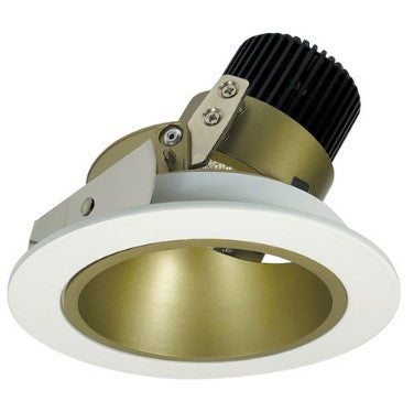 Nora Lighting NIO-4RD35QCHMPW 4 Inch Iolite LED Round Adjustable Deep Reflector, 10-Degree Optic, 850lm / 12W, 3500K, Champagne Haze Reflector / Matte Powder White Flange