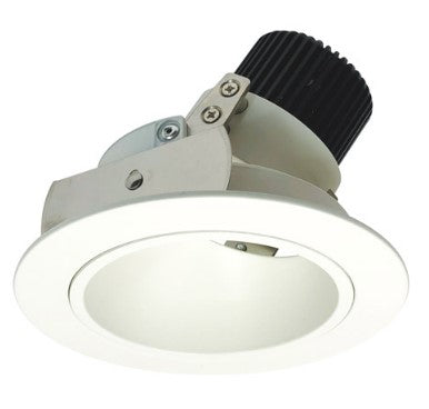 Nora Lighting NIO-4RD35QMPW 4 Inch Iolite LED Round Adjustable Deep Reflector, 10-Degree Optic, 850lm / 12W, 3500K, Matte Powder White Reflector / Matte Powder White Flange