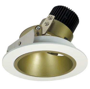 Nora Lighting NIO-4RD40QCHMPW 4 Inch Iolite LED Round Adjustable Deep Reflector, 10-Degree Optic, 850lm / 12W, 4000K, Champagne Haze Reflector / Matte Powder White Flange