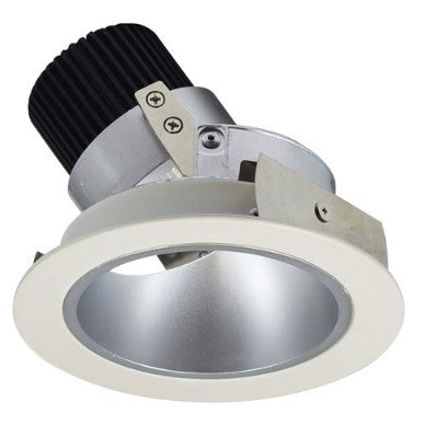 Nora Lighting NIO-4RD40QHW 4 Inch Iolite LED Round Adjustable Deep Reflector, 10-Degree Optic, 850lm / 12W, 4000K, Haze Reflector / White Flange