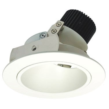 Nora Lighting NIO-4RD40QMPW 4 Inch Iolite LED Round Adjustable Deep Reflector, 10-Degree Optic, 850lm / 12W, 4000K, Matte Powder White Reflector / Matte Powder White Flange