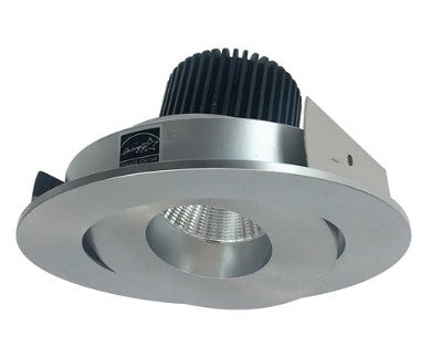Nora Lighting NIO-4RG35QNN 4 Inch Iolite LED Round Adjustable Gimbal, 10-Degree Optic, 850lm / 12W, 3500K, Natural Metal Finish