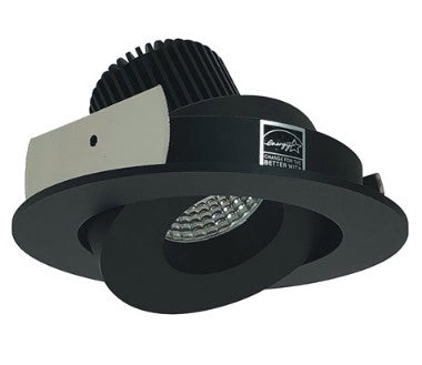 Nora Lighting NIO-4RG40QBB 4 Inch Iolite LED Round Adjustable Gimbal, 10-Degree Optic, 850lm / 12W, 4000K, Black Finish