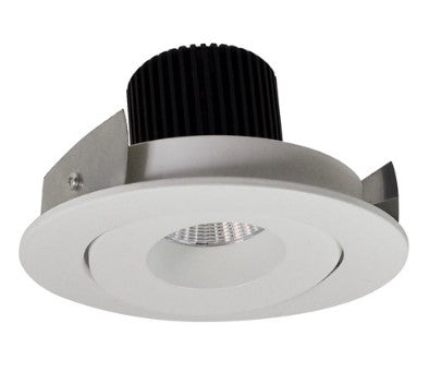 Nora Lighting NIO-4RG40QWW 4 Inch Iolite LED Round Adjustable Gimbal, 10-Degree Optic, 850lm / 12W, 4000K, White Finish