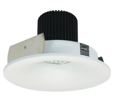 Nora Lighting NIO-4RNB30QMPW 4 Inch Iolite LED Round Bullnose, 10-Degree Optic, 850lm / 12W, 3000K, Matte Powder White Finish