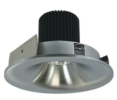 Nora Lighting NIO-4RNB30QNN 4 Inch Iolite LED Round Bullnose, 10-Degree Optic, 850lm / 12W, 3000K, Natural Metal Finish