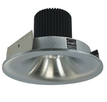 Nora Lighting NIO-4RNB40QNN 4 Inch Iolite LED Round Bullnose, 10-Degree Optic, 850lm / 12W, 4000K, Natural Metal Finish