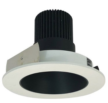 Nora Lighting NIO-4RNDC27QBW 4 Inch Iolite LED Round Reflector, 10-Degree Optic, 850lm / 12W, 2700K, Black Reflector / White Flange