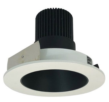 Nora Lighting NIO-4RNDC30QBW 4 Inch Iolite LED Round Reflector, 10-Degree Optic, 850lm / 12W, 3000K, Black Reflector / White Flange
