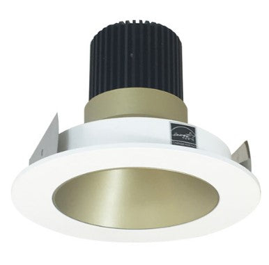 Nora Lighting NIO-4RNDC30QCHMPW 4 Inch Iolite LED Round Reflector, 10-Degree Optic, 850lm / 12W, 3000K, Champagne Haze Reflector / Matte Powder White Flange