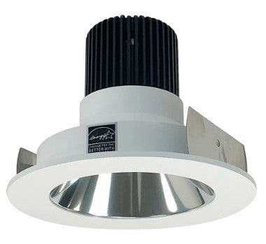 Nora Lighting NIO-4RNDC35XCMPW/10 4 Inch Iolite LED Round Reflector, 1000lm / 14W, 3500K, Specular Clear Reflector / Matte Powder White Flange