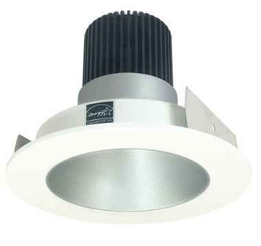 Nora Lighting NIO-4RNDC40QHZMPW 4 Inch Iolite LED Round Reflector, 10-Degree Optic, 850lm / 12W, 4000K, Haze Reflector / Matte Powder White Flange