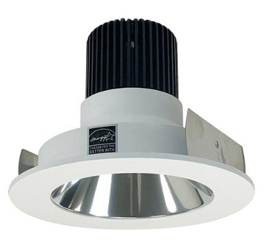 Nora Lighting NIO-4RNDC50XCMPW/10 4 Inch Iolite LED Round Reflector, 1000lm / 14W, 5000K, Specular Clear Reflector / Matte Powder White Flange