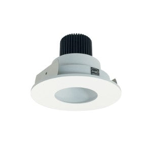 Nora Lighting NIO-4RPH27QMPW 4 Inch Iolite LED Round Pinhole, 10-Degree Optic, 850lm / 12W, 2700K, Matte Powder White Pinhole / Matte Powder White Flange