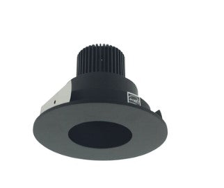 Nora Lighting NIO-4RPH30QBB 4 Inch Iolite LED Round Pinhole, 10-Degree Optic, 850lm / 12W, 3000K, Black Pinhole / Black Flange