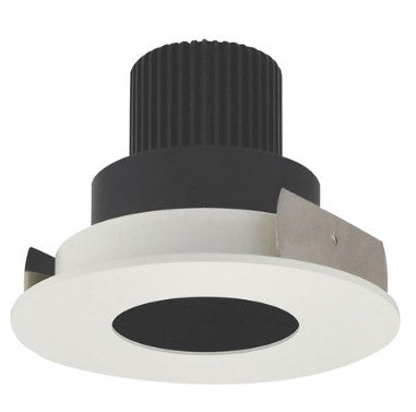 Nora Lighting NIO-4RPH30QBMPW 4 Inch Iolite LED Round Pinhole, 10-Degree Optic, 850lm / 12W, 3000K, Black Pinhole / Matte Powder White Flange