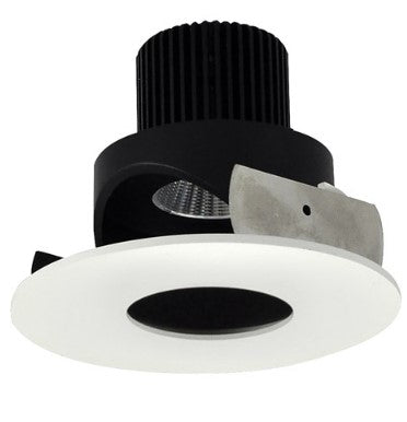 Nora Lighting NIO-4RPHA27QBMPW 4 Inch Iolite LED Round Adjustable Pinhole, 10-Degree Optic, 850lm / 12W, 2700K, Black Pinhole / Matte Powder White Flange