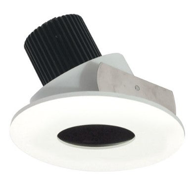 Nora Lighting NIO-4RPHA27QMPW 4 Inch Iolite LED Round Adjustable Pinhole, 10-Degree Optic, 850lm / 12W, 2700K, Matte Powder White Pinhole / Matte Powder White Flange