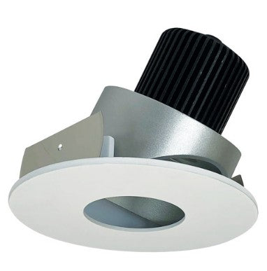 Nora Lighting NIO-4RPHA30QHZMPW 4 Inch Iolite LED Round Adjustable Pinhole, 10-Degree Optic, 850lm / 12W, 3000K, Haze Pinhole / Matte Powder White Flange