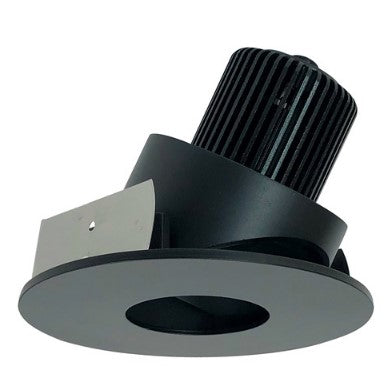 Nora Lighting NIO-4RPHA35QBB 4 Inch Iolite LED Round Adjustable Pinhole, 10-Degree Optic, 850lm / 12W, 3500K, Black Pinhole / Black Flange