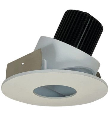 Nora Lighting NIO-4RPHA40QWW 4 Inch Iolite LED Round Adjustable Pinhole, 10-Degree Optic, 850lm / 12W, 4000K, White Pinhole / White Flange