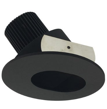 Nora Lighting NIO-4RSL27QBB 4 Inch Iolite LED Round Adjustable Slot Aperture, 10-Degree Optic, 850lm / 12W, 2700K, Black Slot Aperture / Black Flange