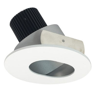 Nora Lighting NIO-4RSL27QHZMPW 4 Inch Iolite LED Round Adjustable Slot Aperture, 10-Degree Optic, 850lm / 12W, 2700K, Haze Slot Aperture / Matte Powder White Flange