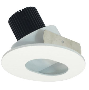 Nora Lighting NIO-4RSL27QMPW 4 Inch Iolite LED Round Adjustable Slot Aperture, 10-Degree Optic, 850lm / 12W, 2700K, Matte Powder White Slot Aperture / Matte Powder White Flange