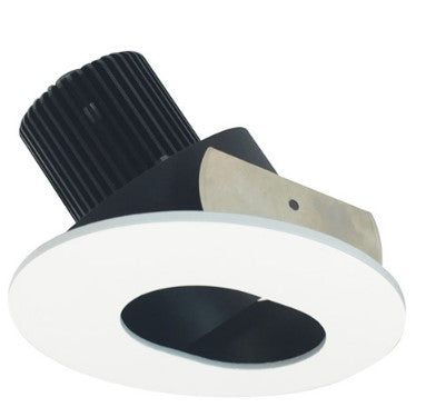 Nora Lighting NIO-4RSL30QBMPW 4 Inch Iolite LED Round Adjustable Slot Aperture, 10-Degree Optic, 850lm / 12W, 3000K, Black Slot Aperture / Matte Powder White Flange