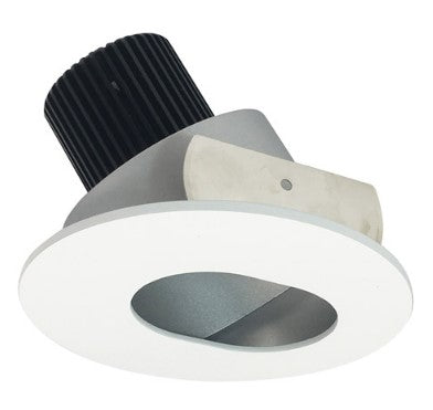 Nora Lighting NIO-4RSL30QHZMPW 4 Inch Iolite LED Round Adjustable Slot Aperture, 10-Degree Optic, 850lm / 12W, 3000K, Haze Slot Aperture / Matte Powder White Flange