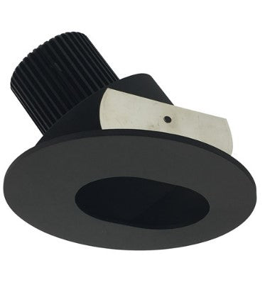 Nora Lighting NIO-4RSL35QBB 4 Inch Iolite LED Round Adjustable Slot Aperture, 10-Degree Optic, 850lm / 12W, 3500K, Black Slot Aperture / Black Flange