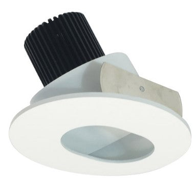 Nora Lighting NIO-4RSL35QMPW 4 Inch Iolite LED Round Adjustable Slot Aperture, 10-Degree Optic, 850lm / 12W, 3500K, Matte Powder White Slot Aperture / Matte Powder White Flange