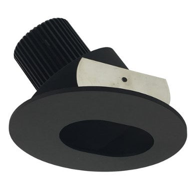 Nora Lighting NIO-4RSL40QBB 4 Inch Iolite LED Round Adjustable Slot Aperture, 10-Degree Optic, 850lm / 12W, 4000K, Black Slot Aperture / Black Flange