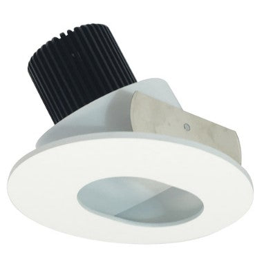 Nora Lighting NIO-4RSL40QMPW 4 Inch Iolite LED Round Adjustable Slot Aperture, 10-Degree Optic, 850lm / 12W, 4000K, Matte Powder White Slot Aperture / Matte Powder White Flange