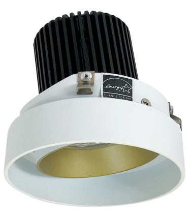 Nora Lighting NIO-4RTLA27QCHMPW 4 Inch Iolite LED Round Trimless Adjustable, 10-Degree Optic, 850lm / 12W, 2700K, Champagne Haze Adjustable / Matte Powder White Reflector